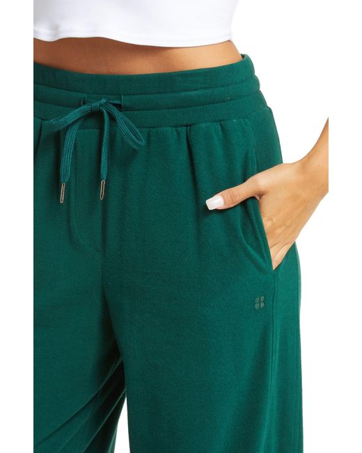 Sweaty Betty Green Serene Luxe Fleece Pants