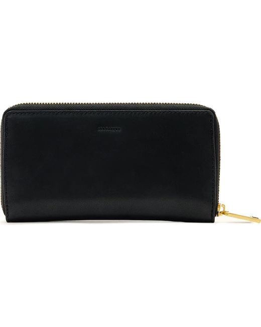 AllSaints Black Lena Zip Wallet