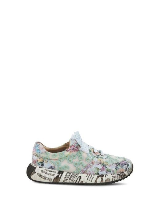 Spring Step White Daisymae Embroidered Sneaker
