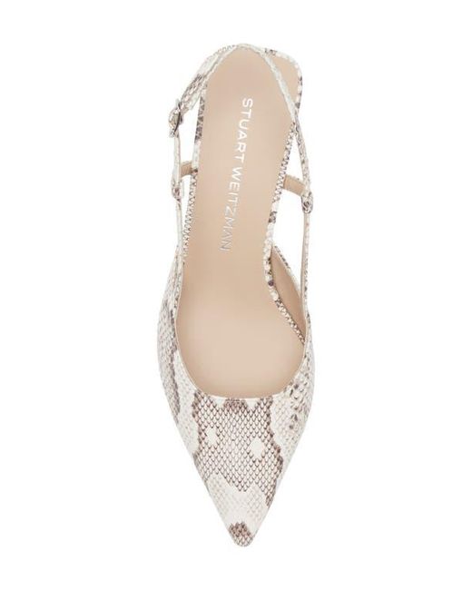 Stuart Weitzman White Vinnie 50 Slingback Pump