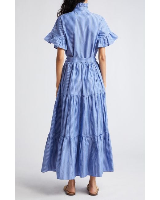 MILLE Blue Victoria Ruffle Front Dress