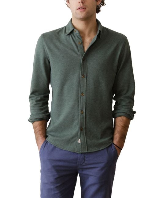 Marine Layer Green Pacifica Button-Up Shirt for men