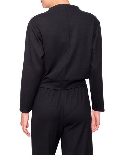 MELLODAY Black Funnel Neck Pullover