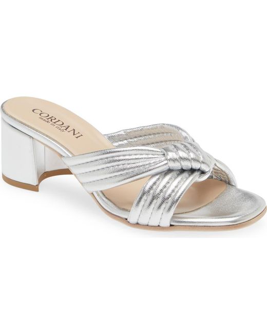 Cordani White Imani Metallic Slide Sandal