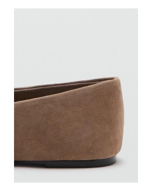 Mango Brown Mary Jane Ballet Flat