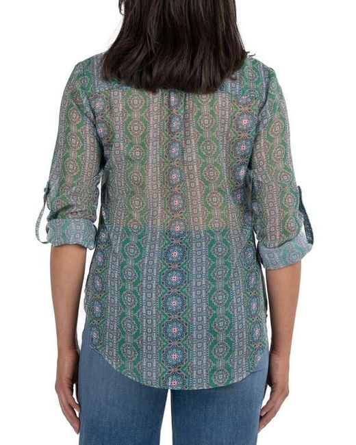 Kut From The Kloth Blue Jasmine Chiffon Button-Up Shirt