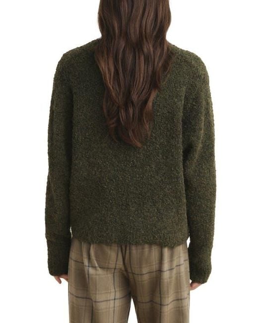 Mango Green Bouclé Sweater