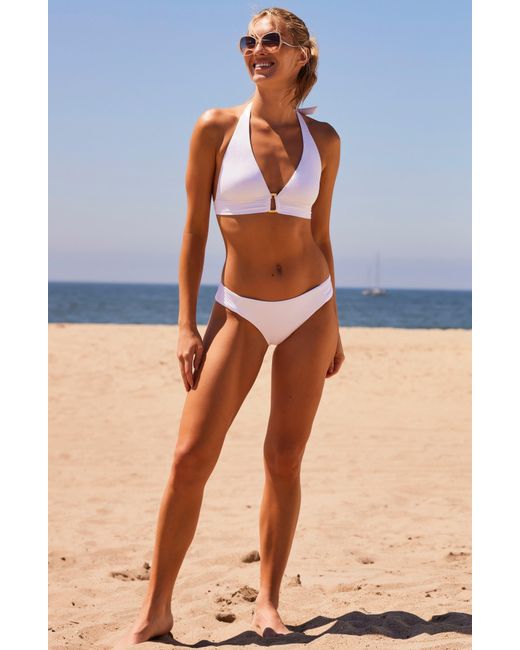 Trina Turk White Monaco O-ring Bikini Top