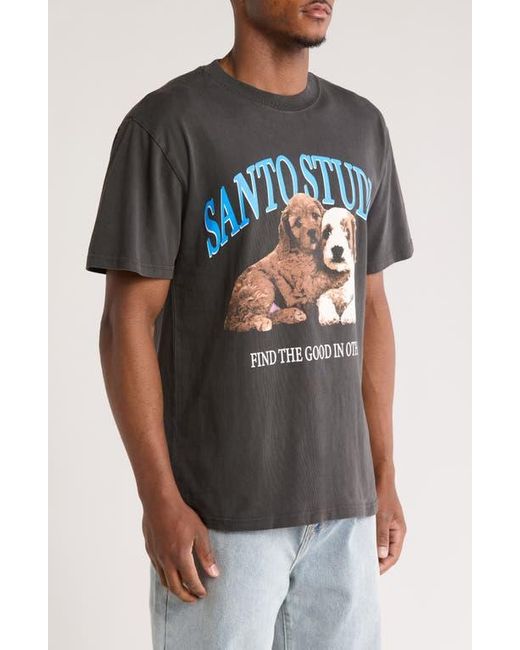 Saint Studio Black Find The Good Graphic T-Shirt for men