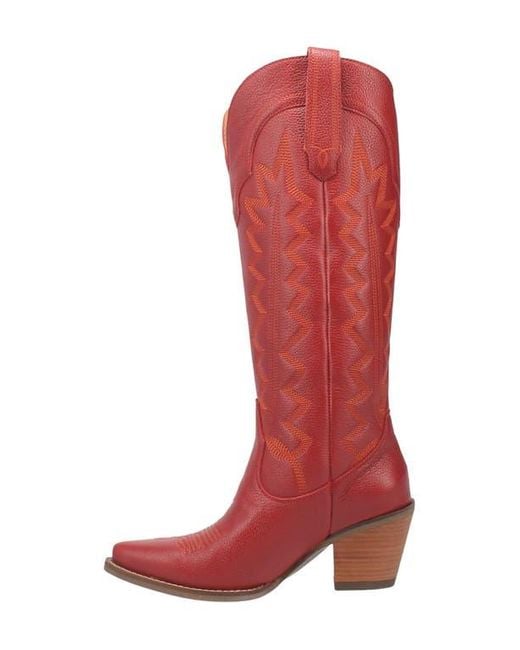 Dingo Red Knee High Western Boot