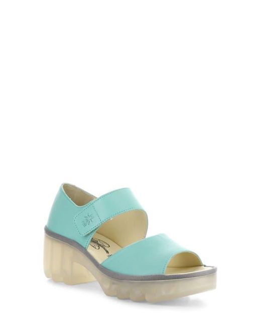 Fly London Blue Taar Platform Sandal