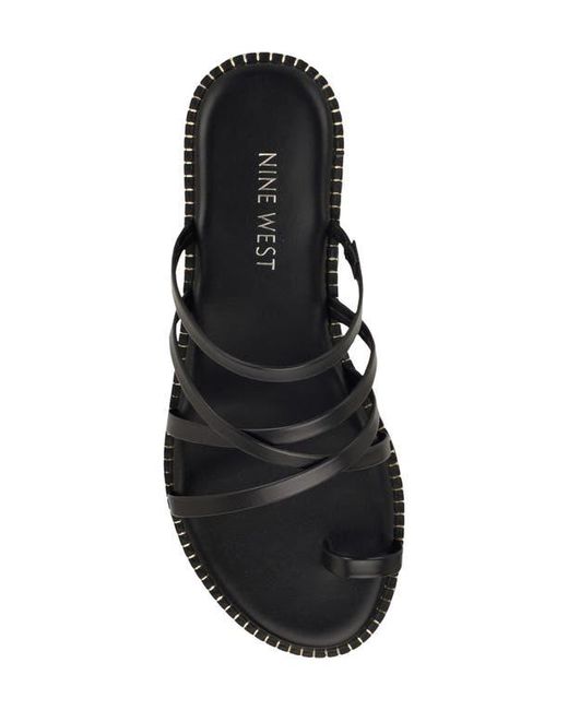 Nine West Black Digen Toe Loop Sandal