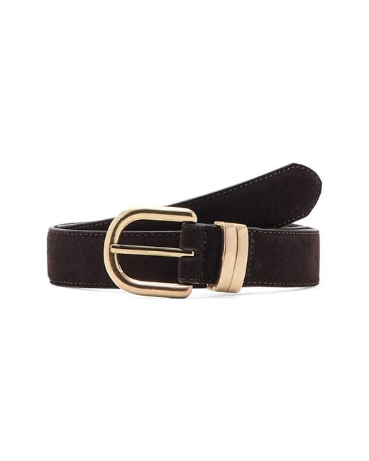 Mango Black Suede Belt