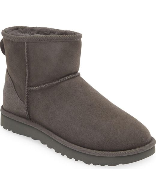 Ugg Gray Ugg Classic Mini Ii Genuine Shearling Lined Boot