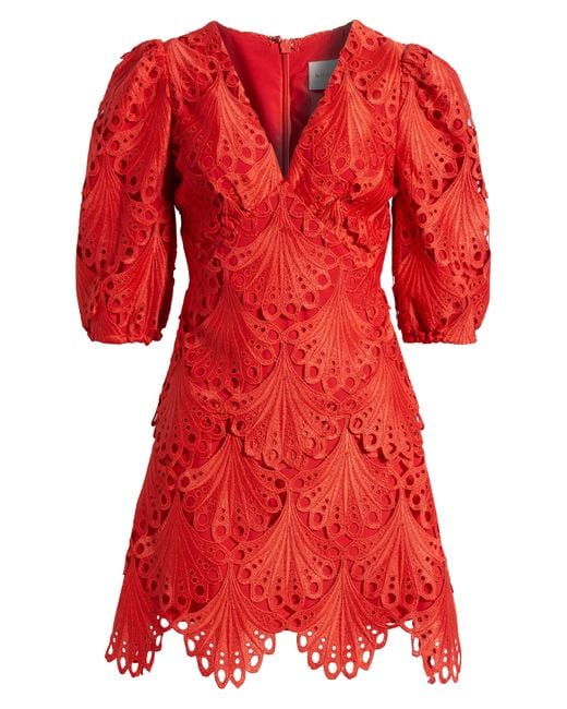 Adelyn Rae Red Harper Lace Minidress