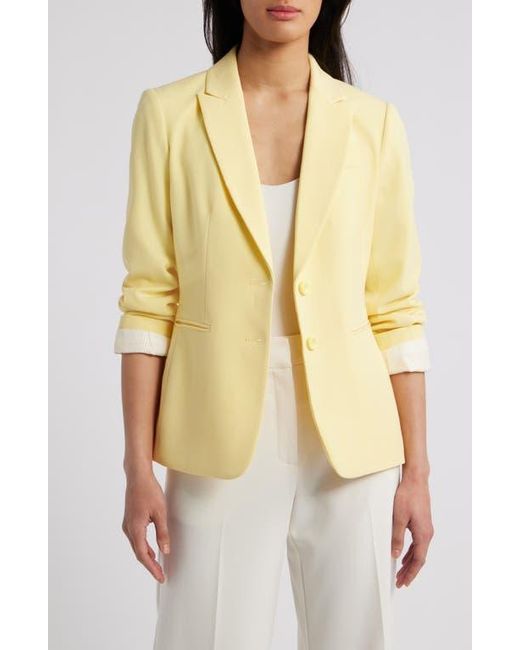 Tahari Yellow Roll-Cuff Jacket
