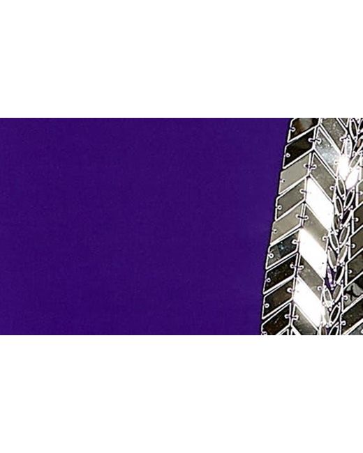Mac Duggal Purple Mirror Trim One-shoulder Sheath Gown