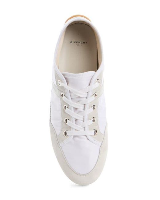 Givenchy White Slim Nylon & Suede Racing Sneaker for men