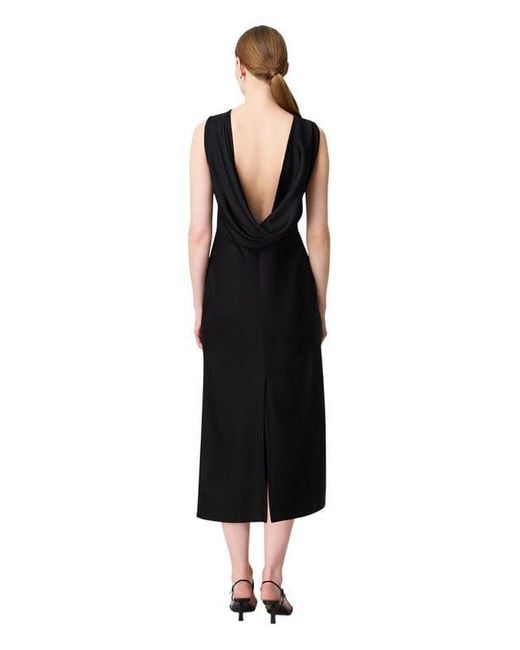 Another Tomorrow Black Cowl Back Sheath