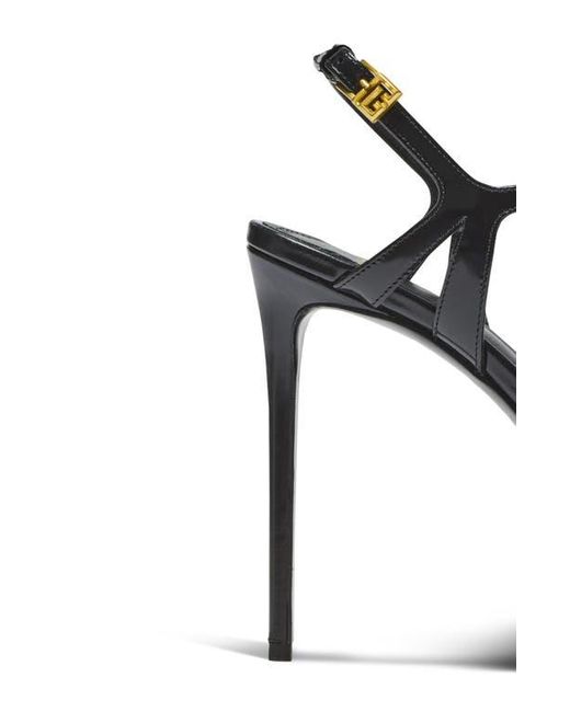 Balmain Black Sync Platform Sandals