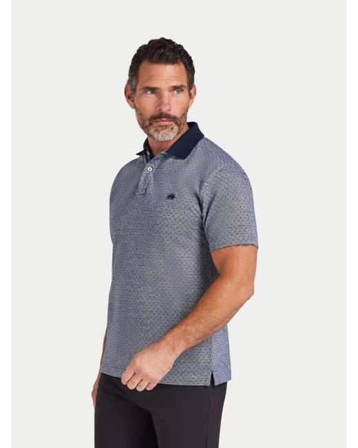 Raging Bull Blue Short Sleeve Dobby Jersey Polo Shirt for men