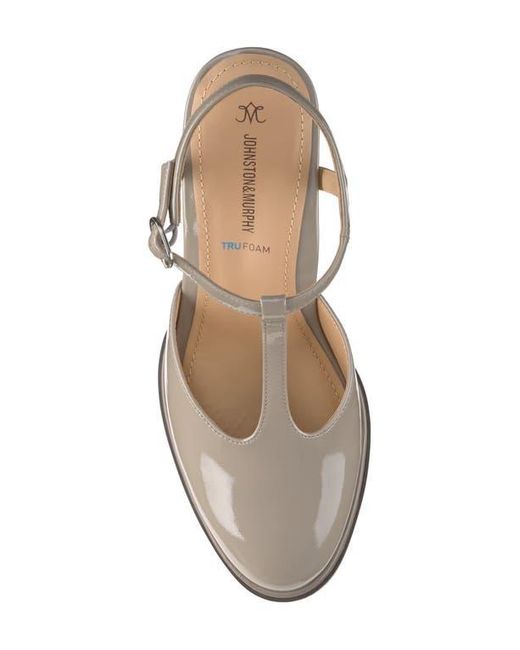 Johnston & Murphy Gray Amy T-Strap Pump