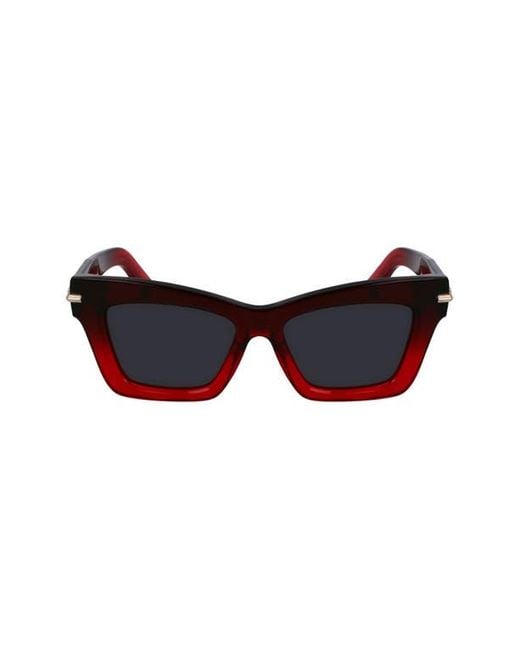 Ferragamo Black Prisma 52Mm Modified Rectangular Sunglasses