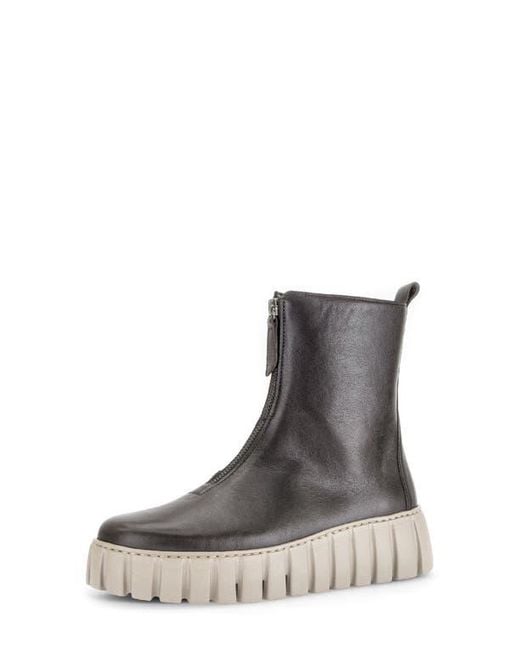 Gabor Gray Taline Front Zip Bootie