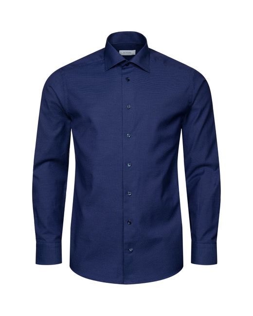 Eton of Sweden Blue Contemporary Fit Pin Dot Organic Cotton Dress Shirt for men
