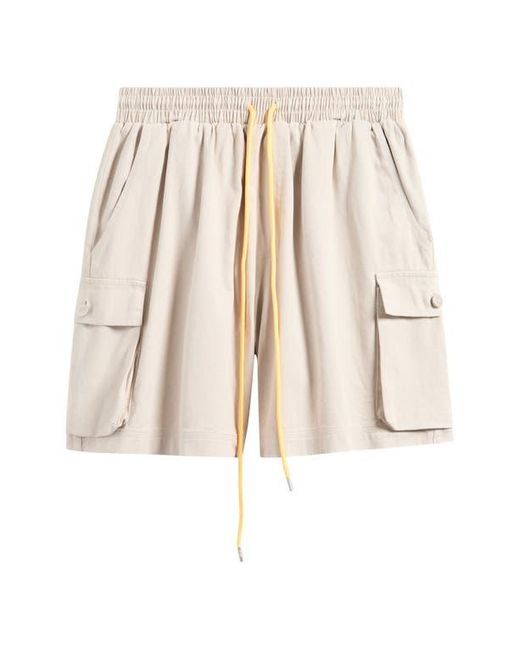 DIET STARTS MONDAY Natural Cotton Drawstring Cargo Shorts for men