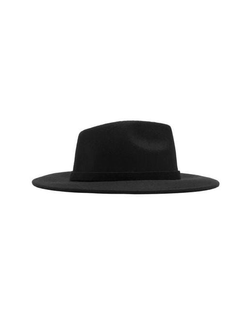 Mango Black Wool Felt Fedora