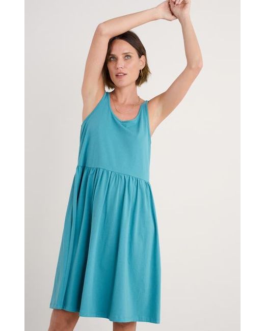 Seasalt Cornwall Blue Sun Splendor Organic Cotton Stretch Jersey Tank Dress