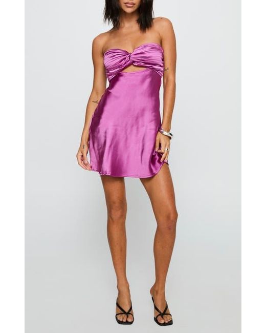 Princess Polly Pink Faviola Strapless Satin Minidress