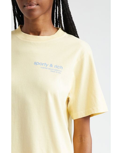 Sporty & Rich Natural Usa Health Club Cotton Graphic T-shirt