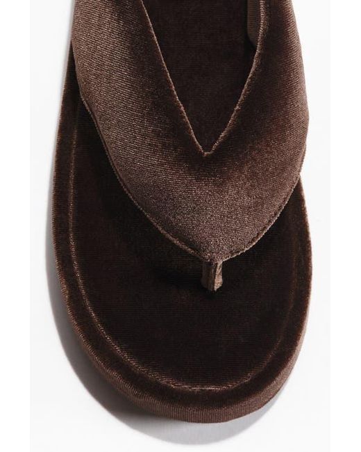 H&M Brown Velour Flip-Flops