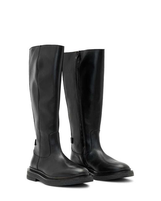 AllSaints Black Escher Rider Knee High Boot