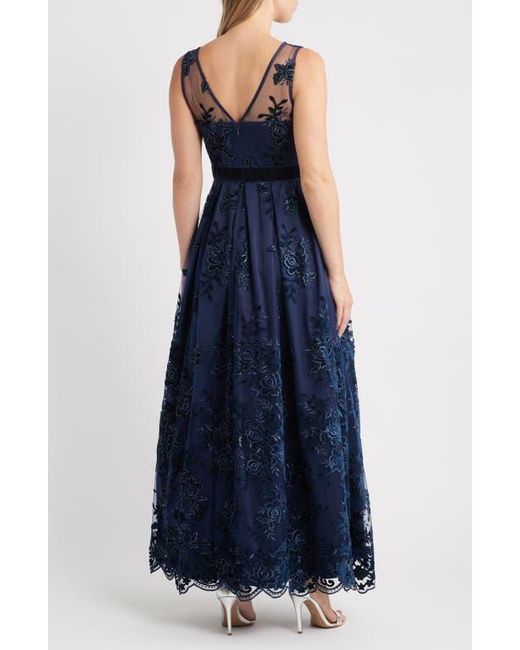 Eliza J Embroidered Sequin Ballgown in Blue | Lyst