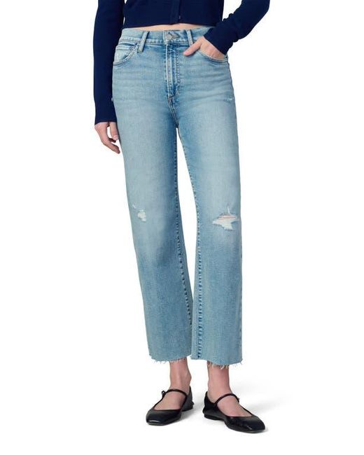 Joe's Jeans Blue The Blake Raw Hem Crop Wide Leg Jeans