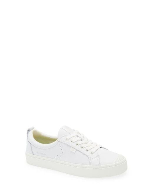 CARIUMA White Oca Low Cap Tie Sneaker