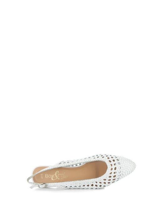 Bos. & Co. White Willow Slingback Cap Toe Flat