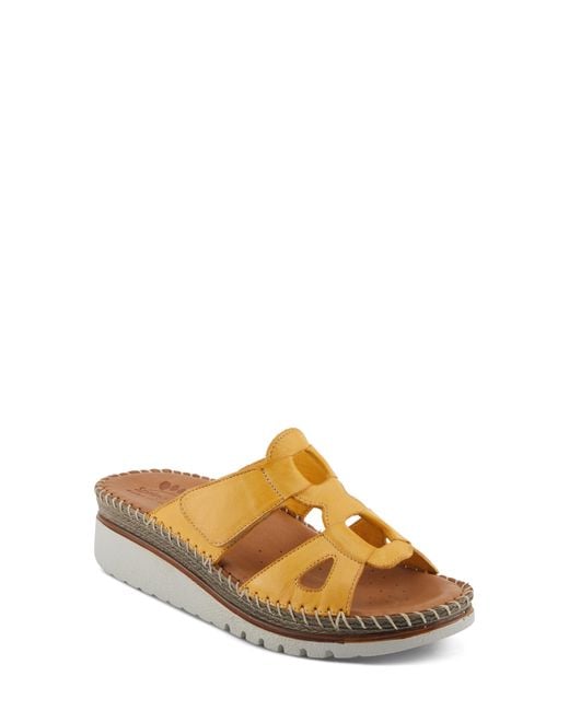 Spring Step Yellow Migula Slingback Wedge Sandal