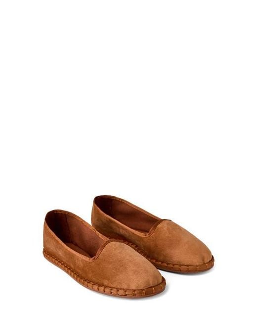 Mango Brown Velour Loafer