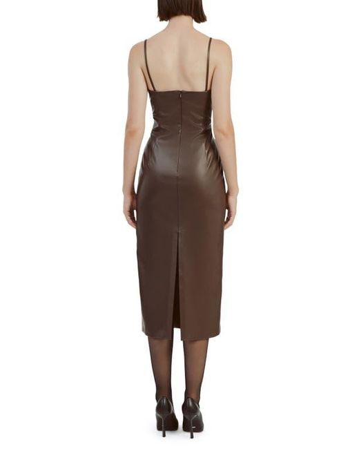 Bardot Brown Helena Faux Leather Midi Dress