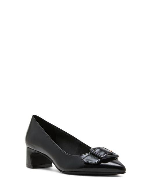 Anne Klein Black Senara Buckle Pointed Toe Pump
