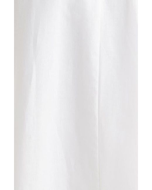 Reformation White Everett Sleeveless Linen Midi Dress