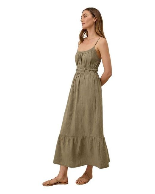 Pact Organic Cotton Coastal Double Gauze Cami Maxi Dress in Natural | Lyst