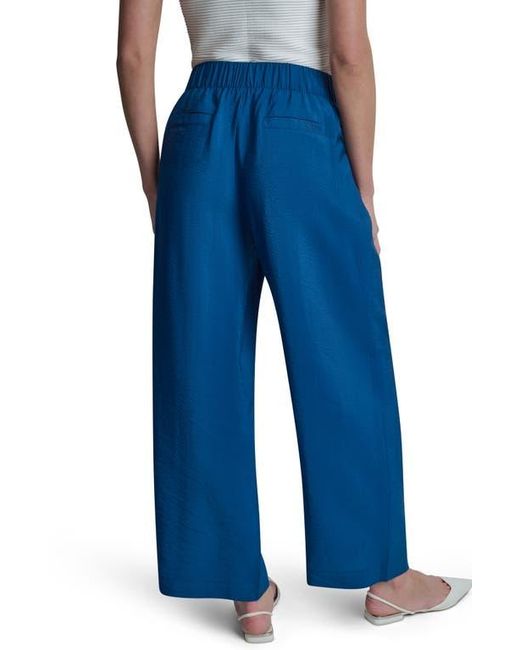 DKNY Blue Rumpled Voile Pull-On Pants