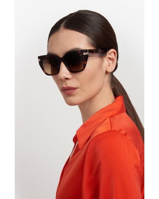 Stuart Weitzman Brown 53Mm Gradient Cat Eye Sunglasses