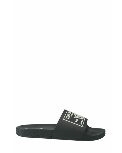 True Religion Black 's Graphic Slide Sandals – Bold Block for men