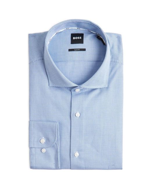 Boss Blue Hank Spread Dress Shirt for men